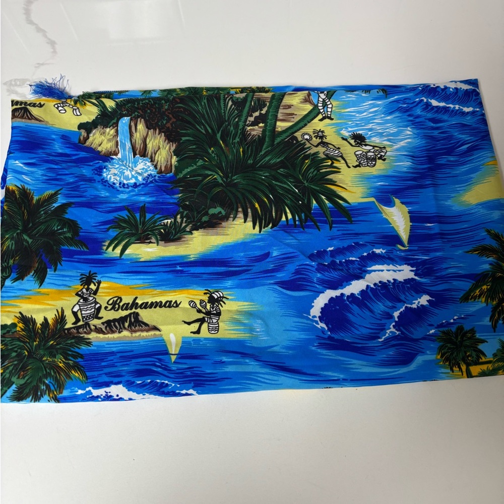 Bahamas Themed Blue and Yellow Fabric